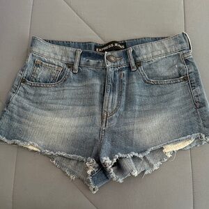 Express Distressed Blue Jean Shorts